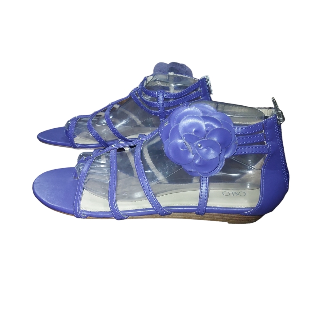 Cato 10 Sandals Flat Purple Strappy Thong Shoes Footwear Summer Spring W…
